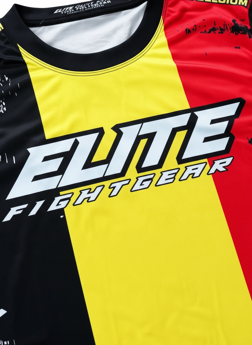 Dry-Fit T-shirt met Belgische vlag - Premium Performance Sportkleding