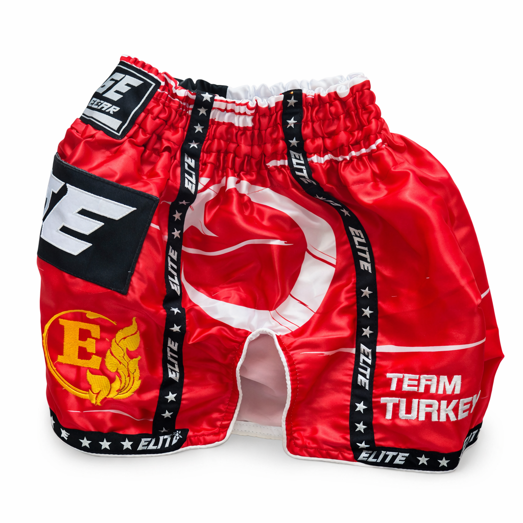 Muay Thai shorts met Turkse vlag - Premium vechtsportkleding